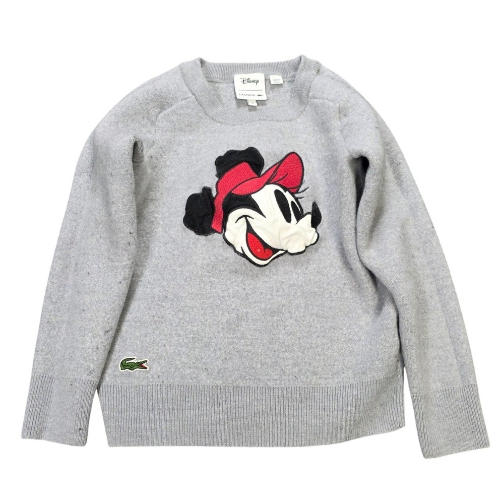 Lacoste x Disney Minnie Mouse Wool Blend Sweater Girl's Size S EU 36 Grey